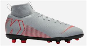 NIKE SUPERFLY 6 CLUB FG/MG JR wolf grey/nero/light crimson